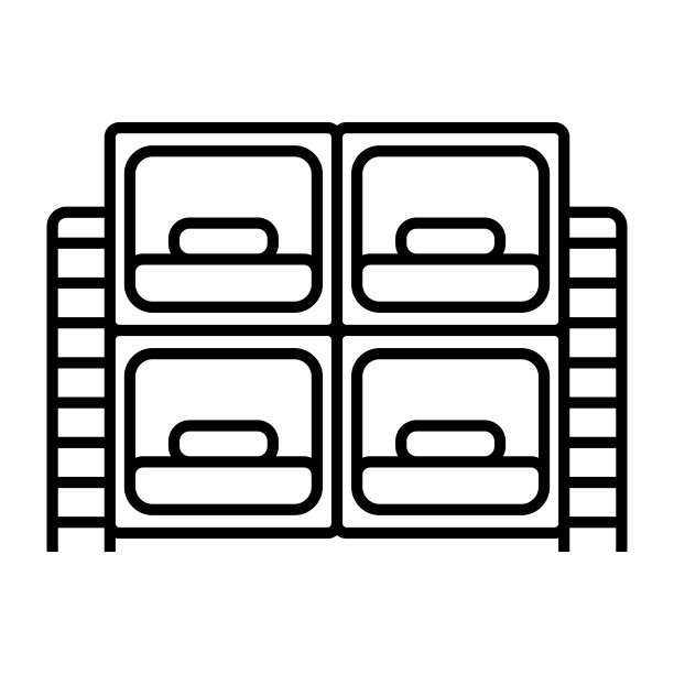 简单的胶囊旅馆图标。向量。图片下载