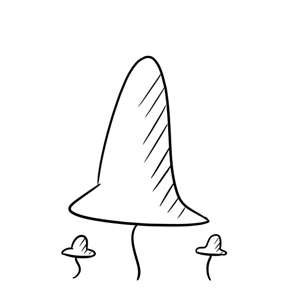 黑白单线蘑菇图片(自然)图片下载