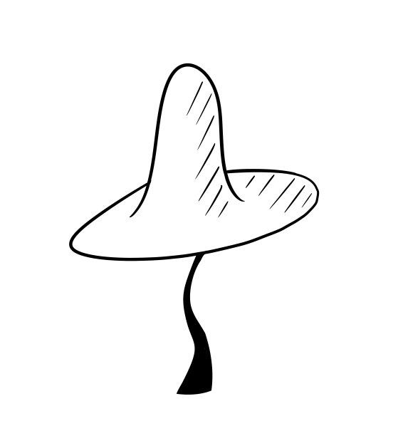 黑白单线蘑菇图片(自然)图片下载