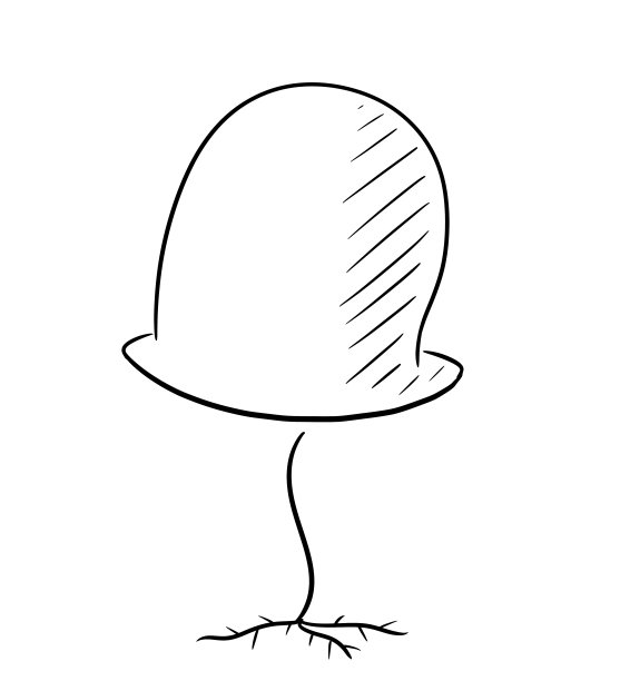 黑白单线蘑菇图片(自然)图片下载