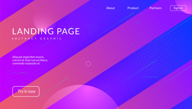 技术说明。纸张三维图案。粉红色孟菲斯纹理。业务布局。平面几何元素。公司的用户界面。派对登陆页。紫色科技插画图片下载