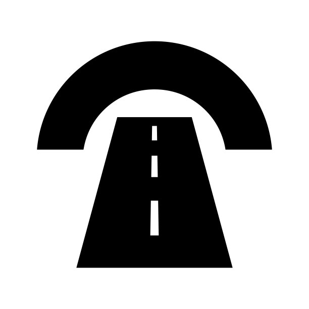 隧道和道路轮廓图标。向量。图片下载