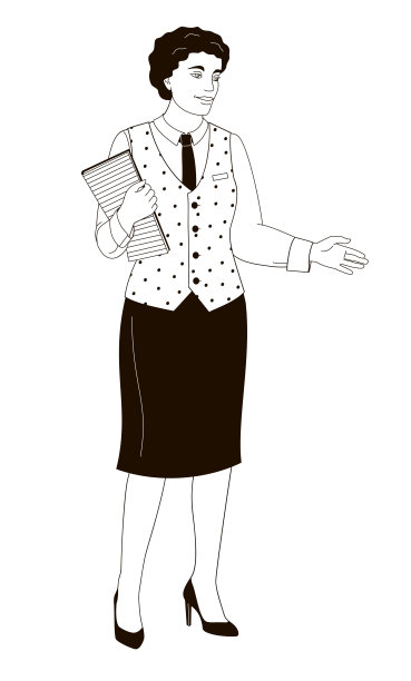 餐厅工作人员微笑的女性非裔美国人的性格。经理图片下载