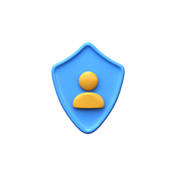 用户的保护。3d用户图标与盾牌标志图片下载