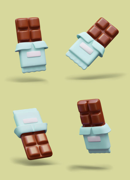 一块巧克力被分成正方形。打开的糖果，半打开的包装纸图片下载