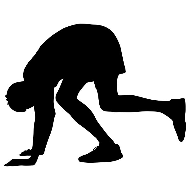 一个行走的人在白色背景上的剪影图片下载