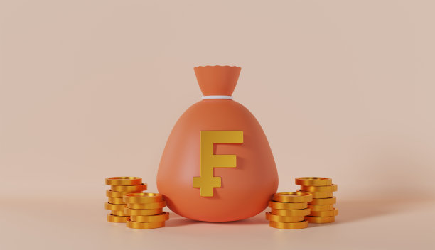 钱袋和法郎硬币投资粉彩背景图片下载