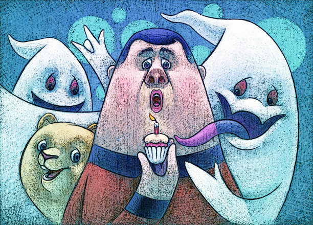 胖子拿着小蛋糕，还有猫和鬼图片下载