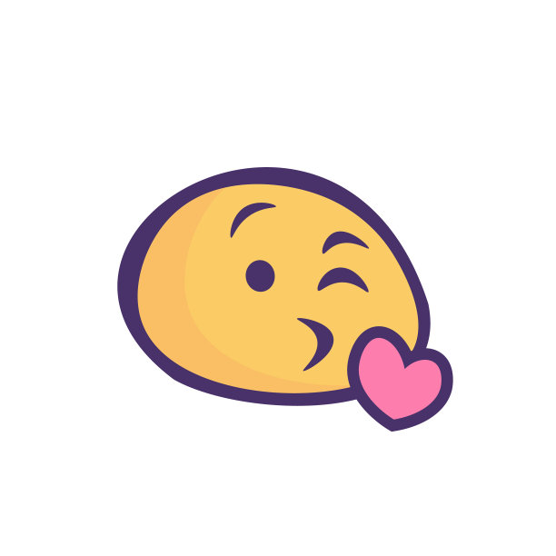 表情可爱的卡通风格暗轮廓线图片下载