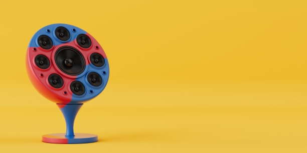 多扬声器音乐移动系统。3d渲染图片下载