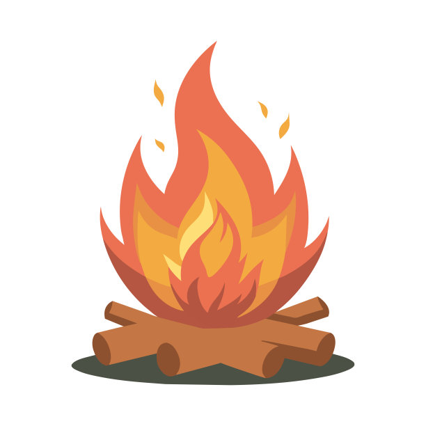 篝火孤立在白色的背景上。图片下载