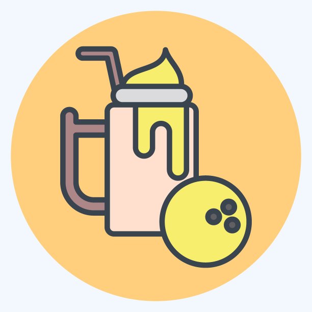 图标滋养饮料。与健康食品有关的标志。颜色搭配风格。简单的设计说明图片下载