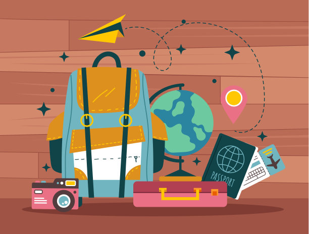 One hundred.。旅游旅行度假孤立的概念。矢量图形设计插图图片下载