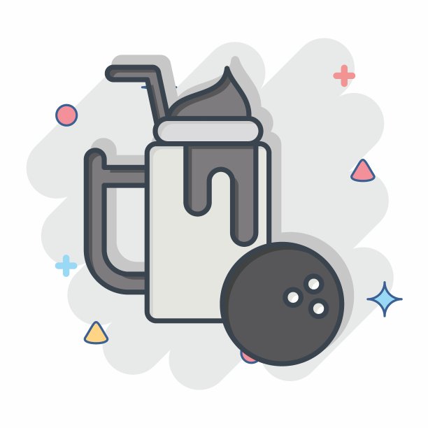 图标滋养饮料。与健康食品有关的标志。漫画风格。简单的设计说明图片下载