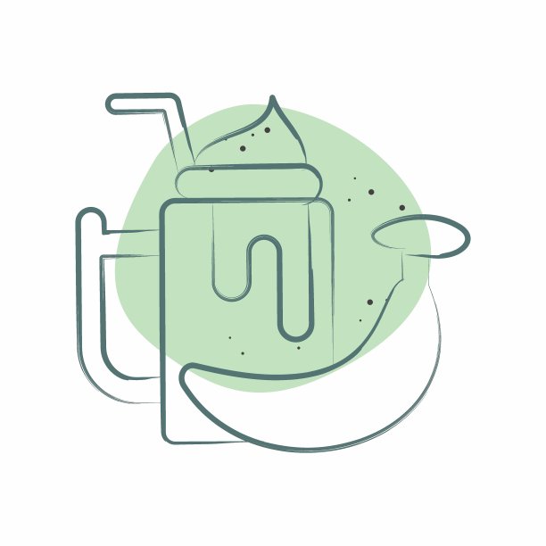 Icon香蕉奶昔。与健康食品有关的标志。色斑样式。简单的设计说明图片下载