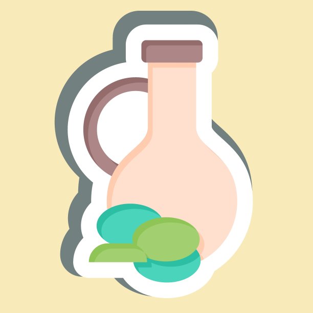 贴纸橄榄油。与健康食品有关的标志。简单的设计说明图片下载