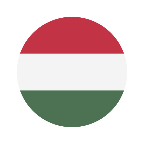 匈牙利国旗图标设计。圆形图标。标准颜色。电脑插图。数字插图。矢量图图片下载