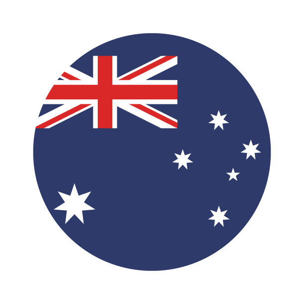 澳大利亚圆旗。圆形图标标志。标准颜色。按钮标志图标。电脑插图。矢量插图。数码插图。图片下载