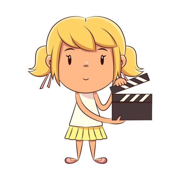 拿着电影板的女孩图片下载