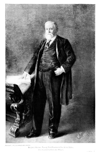 本杰明·哈里森照片肖像，美国第23任总统，19世纪美国历史图片下载