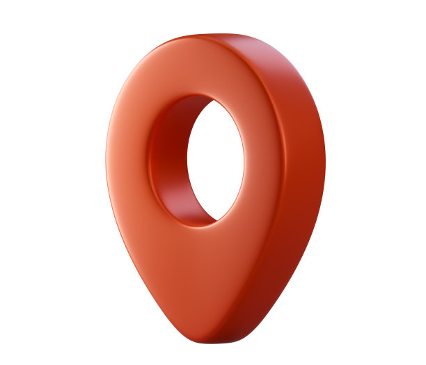 3d渲染图引脚。地图和导航应用程序的白色背景上的红色位置点形状，红色地理位置标记，地点标记图标，制图和旅行者兴趣符号图片下载