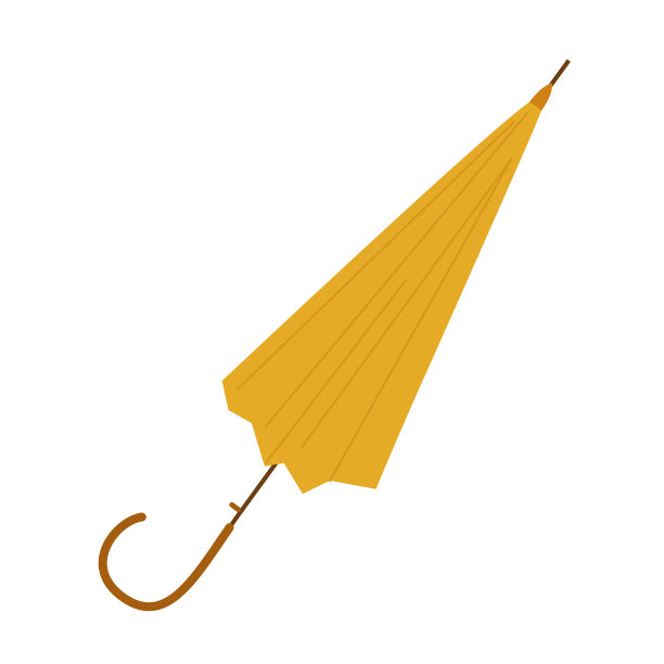 带柄的封闭式黄色雨伞，女性明亮防水配件图片下载