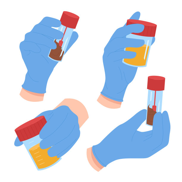 实验室对尿液和粪便进行分析诊断，医生手里拿着试管图片下载