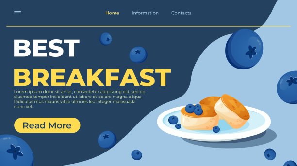 首页上有最好的早餐。登陆页面设计的一个咖啡馆，餐厅。网站上有芝士蛋糕图片下载
