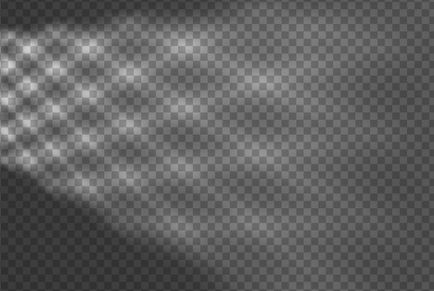 灯光效果阴影覆盖从彩色玻璃窗隔离透明背景。图片下载