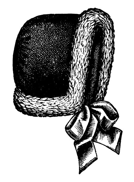 19世纪90年代维多利亚时代的时尚，小女孩冬天的帽子与毛皮装饰- 19世纪图片下载