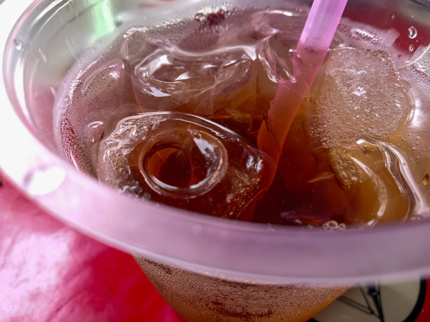 一杯甜冰茶的特写照片图片下载