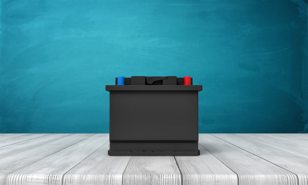 在白色木地板和暗绿松石背景上的蓄能器的3d渲染图片下载