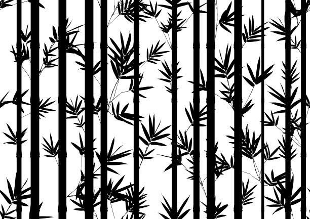 无缝竹剪影屏幕背景图片下载