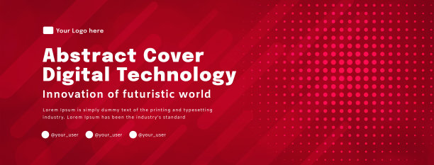 数字科技海报封面互联网连接红色背景，网络信息，抽象交流，创新未来科技数据，互联网网络连接，Ai大数据融合插画图片下载