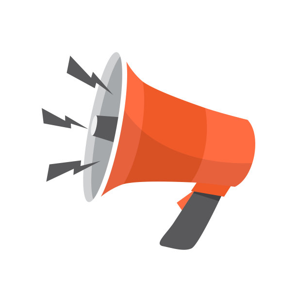 白色背景的平面扩音器插图图片下载