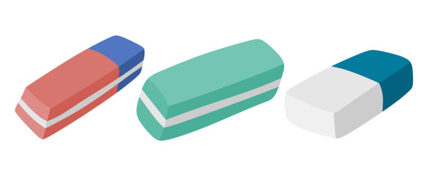 可爱的橡皮擦平面设计矢量集。图片下载