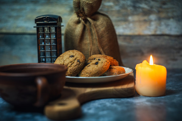 有咖啡豆和饼干的食物照片图片下载