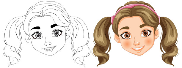 将线条转换为彩色人物图片下载