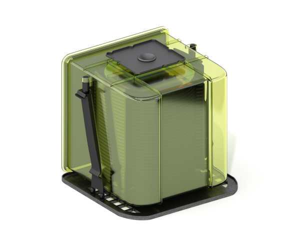 白色背景上隔离晶圆盘的半导体Foup载流子的等距视图图片下载