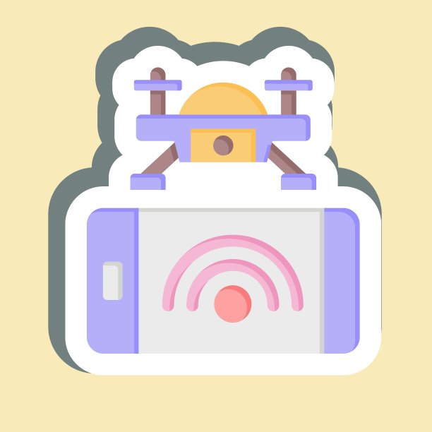 贴纸智能手机控制。与无人机符号有关。简单的设计说明图片下载