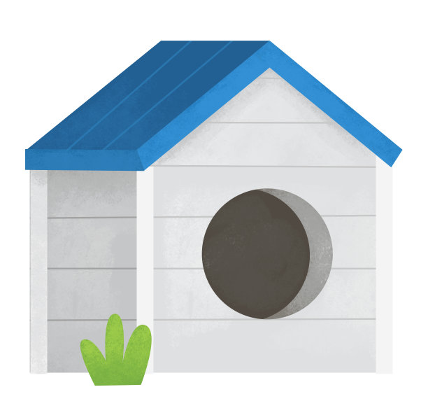 卡通场景与孤立的木制传统狗屋彩色狗窝后院孤立的背景插图的孩子图片下载