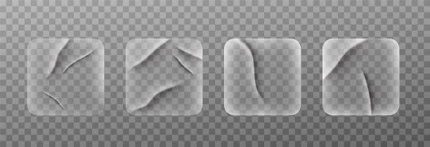 透明胶粘方形贴纸图片下载