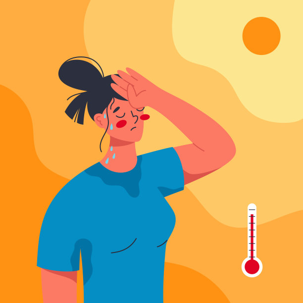 有中暑症状的年轻女子图片下载