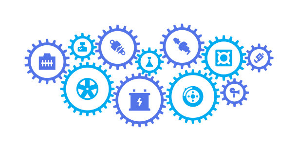 齿轮机构和汽车零配件图标图片下载