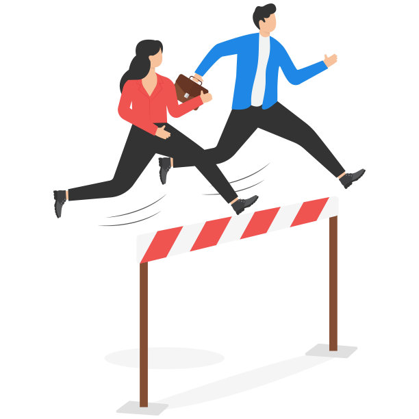 竞争。商人们又跑又跳。概念业务矢量插图。图片下载