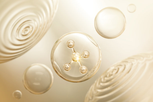 化妆品油或化妆品精华液滴在白色背景上，3d渲染。图片下载