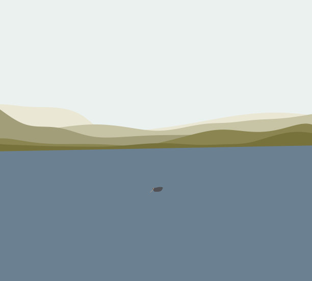 船在平静的水面美丽的山脉的背景。夏日冒险，活跃假期。健康的生活方式图片下载