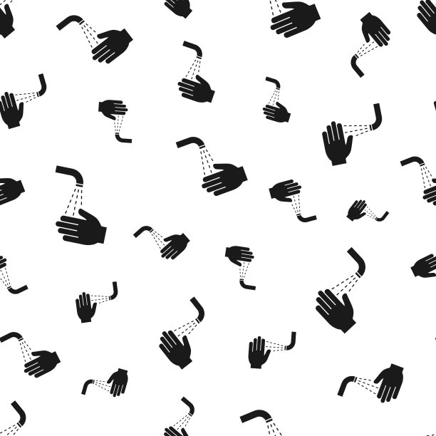 洗手。无缝模式。白色背景的图标图片下载