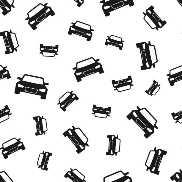 汽车前视图。无缝模式。白色背景的图标图片下载