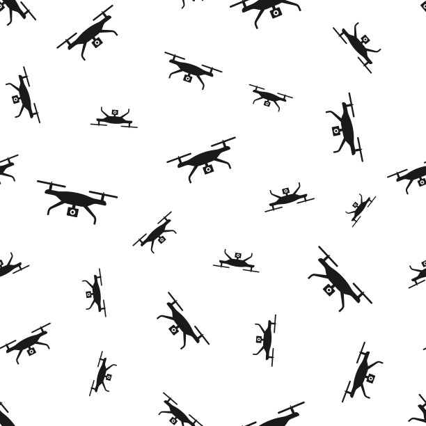 带摄像头的无人机。无缝模式。白色背景的图标图片下载